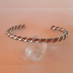 Twisted Silver and Gold Cuff Bracelet